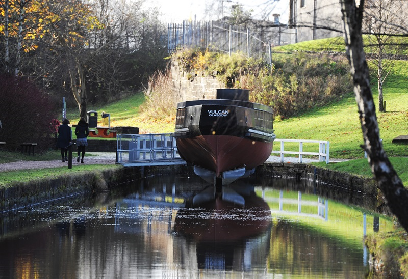 A photo of the Vulcan canal barge in the Monkland Canal